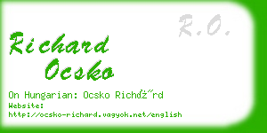 richard ocsko business card